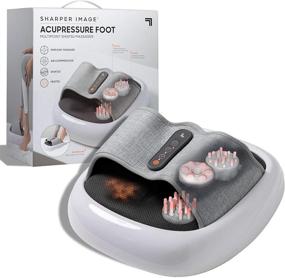 img 4 attached to 🦶 Relax and Rejuvenate with SHARPER IMAGE Acupoint Acupressure Foot Massager Machine - Ultimate Comfort with Acupressure, Heat, Compression, & Vibration - Shiatsu Kneading for Arch, Soothing Relief for Sore & Tired Muscles