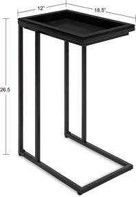 img 1 attached to 🖤 Kate and Laurel Lockridge Foldable Modern Black Side C-Table, 18.5x12x26.75 inches
