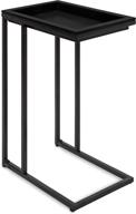 🖤 kate and laurel lockridge foldable modern black side c-table, 18.5x12x26.75 inches logo