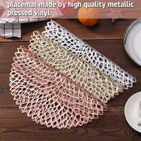 img 1 attached to 🍽️ Metallic Non-Slip Washable Placemats for Food Service - Equipment & Supplies