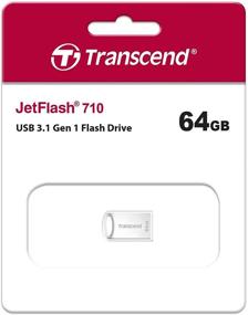 img 1 attached to 💾 Transcend 64GB JetFlash 710 USB 3.1/3.0 Flash Drive - Premium Silver Storage Solution