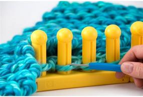 img 2 attached to 🧶 Authentic Knitting Board KB Zippy Master Set: 7" X 15" in Yellow - Versatile and High-Quality Knitting Board for All Skill Levels