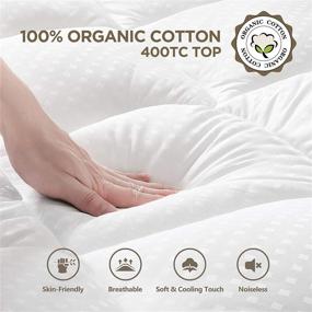 img 3 attached to 🛏️ ZAMAT Extra Thick Mattress Topper Queen: Plush Quilted Pillow Top with Cooling Organic Cotton Cover - Superior Cushioning and Comfort for Deep Sleep
