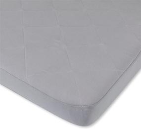 img 4 attached to 🛡️ Waterproof Cotton Quilted Pack n Play Sheet: New Revised Fit with Added Heat Protection - Grey by Ely's & Co