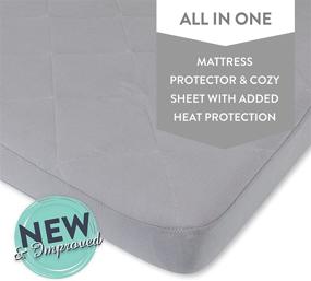 img 2 attached to 🛡️ Waterproof Cotton Quilted Pack n Play Sheet: New Revised Fit with Added Heat Protection - Grey by Ely's & Co