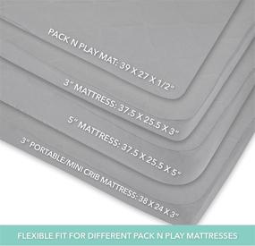 img 1 attached to 🛡️ Waterproof Cotton Quilted Pack n Play Sheet: New Revised Fit with Added Heat Protection - Grey by Ely's & Co