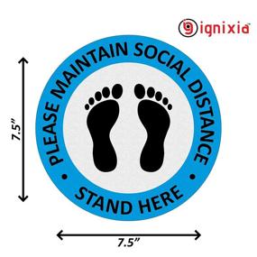 img 1 attached to Enhanced IGNIXIA Distance Stickers with Anti-Slip Lamination: Stay Safe and Maintain Social Distancing