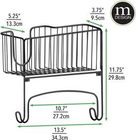 img 1 attached to 🧺 mDesign Metal Wall Mount Ironing Board Organizer with Storage Basket - Ideal for Laundry Rooms - Holds Iron, Board, Spray Bottles, Starch, Fabric Refresher - Easy Installation - Matte Black Finish