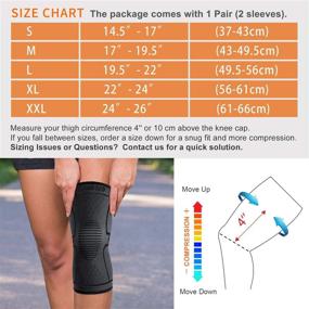 img 3 attached to 🏃 CAMBIVO 2 набора коленных бандажей - компрессионные рукава для колен, поддержка для мужчин и женщин, идеально подходят для бега, походов, разрыва мениска, артрита и облегчения суставной боли.