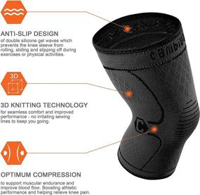img 2 attached to 🏃 CAMBIVO 2 Pack Knee Braces - Compression Knee Sleeves, Support for Men and Women, Ideal for Running, Hiking, Meniscus Tear, Arthritis, and Joint Pain Relief