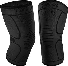 img 4 attached to 🏃 CAMBIVO 2 Pack Knee Braces - Compression Knee Sleeves, Support for Men and Women, Ideal for Running, Hiking, Meniscus Tear, Arthritis, and Joint Pain Relief