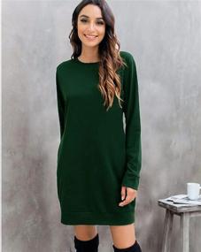 img 1 attached to 👚 LuckyMore Women's Long Sleeve Crewneck Sweatshirt Tunic Tops: Casual & Lightweight Dress with Pockets