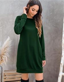 img 2 attached to 👚 LuckyMore Women's Long Sleeve Crewneck Sweatshirt Tunic Tops: Casual & Lightweight Dress with Pockets