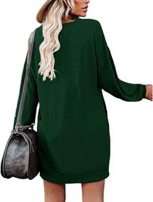 img 3 attached to 👚 LuckyMore Women's Long Sleeve Crewneck Sweatshirt Tunic Tops: Casual & Lightweight Dress with Pockets