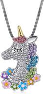 shwin unicorn necklace flowers pendant logo