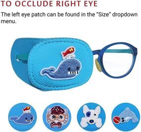 img 1 attached to Blue Astropic 4-Piece Eye Patches for Children's Glasses