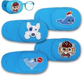 img 4 attached to Blue Astropic 4-Piece Eye Patches for Children's Glasses