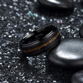 img 3 attached to 🌲 King Will Nature 8mm Black/Silver Tungsten Ring - Men's Wood Inlay Wedding Band, Matte Brushed Finish, Tungsten Carbide