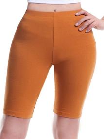 img 3 attached to 🩳 Premium Quality Design by Olivia Women's Solid Cotton Active Yoga Biker Shorts for Enhanced Comfort and Flexibility