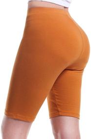 img 4 attached to 🩳 Premium Quality Design by Olivia Women's Solid Cotton Active Yoga Biker Shorts for Enhanced Comfort and Flexibility