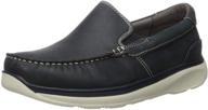 👞 navy blue propet mens otis moccasin: comfortable men's shoes for casual style logo