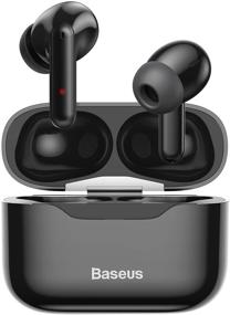 img 4 attached to 🎧 Baseus TWS Stereo Earphones Black - Wireless Earbuds with Bluetooth 5.1, Active Noise Cancelling, Smart Touch Control, IPX6 Waterproof, Built-in Mic, and ANC for Enhanced Audio Experience