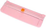 📎 portable pink paper cutter guillotine: trimmer & scrapbooking tool with safety protection for a2 a3 a4 a5 paper, photos, and labels logo