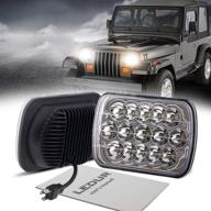 🔦 rectangle h6054 headlamp with hi/low sealed beam - 5x7 led headlight for chevy s10 blazer express van/jeep wrangler yj xj cherokee truck ford van logo