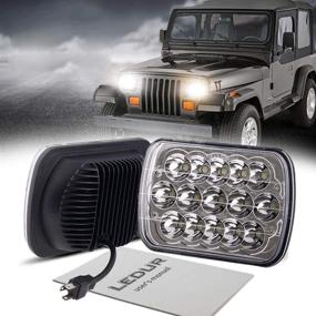 img 4 attached to 🔦 Rectangle H6054 Headlamp with Hi/Low Sealed Beam - 5x7 LED Headlight for Chevy S10 Blazer Express Van/Jeep Wrangler YJ XJ Cherokee Truck Ford Van