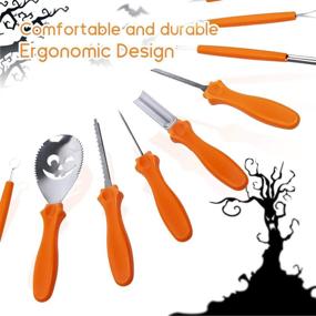 img 3 attached to 🎃 SZILBZ Halloween Pumpkin Carving Kit: Professional Stainless Steel Tools in a Carrying Case