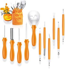 img 4 attached to 🎃 SZILBZ Halloween Pumpkin Carving Kit: Professional Stainless Steel Tools in a Carrying Case