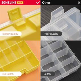 img 1 attached to 📦 SOMELINE 36 Grids Plastic Organizer Box with Adjustable Dividers - 2 Packs Yellow