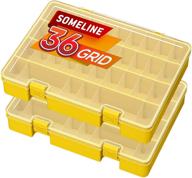 📦 someline 36 grids plastic organizer box with adjustable dividers - 2 packs yellow logo