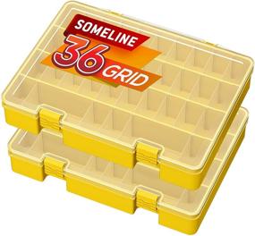 img 4 attached to 📦 SOMELINE 36 Grids Plastic Organizer Box with Adjustable Dividers - 2 Packs Yellow