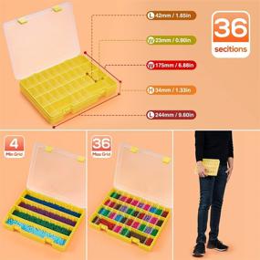 img 3 attached to 📦 SOMELINE 36 Grids Plastic Organizer Box with Adjustable Dividers - 2 Packs Yellow