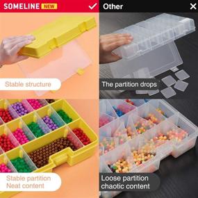 img 2 attached to 📦 SOMELINE 36 Grids Plastic Organizer Box with Adjustable Dividers - 2 Packs Yellow