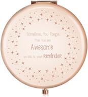 🎁 inspiring gifts for women and girls - hilarious christmas, birthday, and graduation gifts for daughters, nieces, sisters, and best friends - stocking stuffers for women on xmas - rose gold compact travel mirror, perfect for her logo