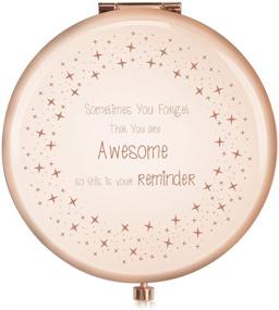 img 4 attached to 🎁 Inspiring Gifts for Women and Girls - Hilarious Christmas, Birthday, and Graduation Gifts for Daughters, Nieces, Sisters, and Best Friends - Stocking Stuffers for Women on Xmas - Rose Gold Compact Travel Mirror, Perfect for Her