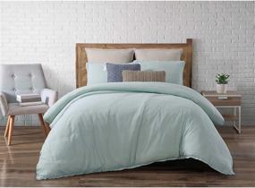 img 4 attached to 🛏️ Stylish Aqua Chambray Loft Comforter Set by Brooklyn Loom - Twin/Twin XL Size