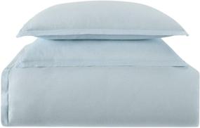 img 2 attached to 🛏️ Stylish Aqua Chambray Loft Comforter Set by Brooklyn Loom - Twin/Twin XL Size