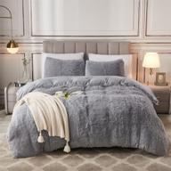 🛌 ultimate winter comfort: fluffy grey queen comforter set with faux fur - cozy plush bedding for a luxurious sleep logo