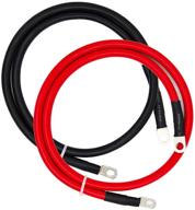 🔌 high-quality 4 awg battery cables with 5/16" ring terminals – ideal for solar, rv, auto, marine car, boat applications (3 ft length) logo