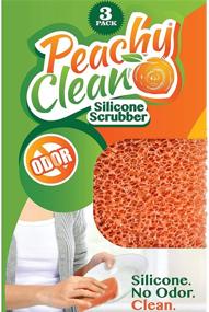 img 2 attached to 🍑 Peachy Clean Kitchen Scrubber Peach Fragrance 3 pk: Ultimate Cleaning Solution for a Refreshingly Scented Kitchen