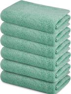 🛀 pack of 6 small bath towels set - ultra soft 100% cotton, 22"x44" aqua green towels for bathroom, gym, spa, and hotel logo