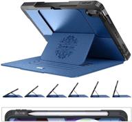 ztotopcase for ipad air 4 10.9'' 2020(4th gen)/ipad pro 11'' 2018(1st gen), [no auto sleep/wake] 6 adjustable viewing angles strong magnetic cover with pencil holder, supports ipad pencil & touch id, navy blue logo