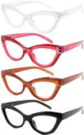 eyekepper 4-pack chic cat-eye style reading glasses for women - trendy readers logo