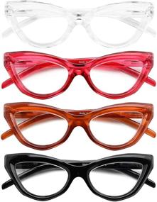 img 3 attached to Eyekepper 4-Pack Chic Cat-Eye Style Reading Glasses for Women - Trendy Readers