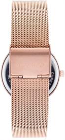 img 2 attached to 🕰️ Stella Women's Rose Gold Roman Numeral Watch with Black Face and Metal Mesh Strap by WRISTOLOGY - Boyfriend Style Ladies Fashion