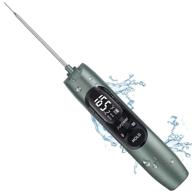 🥩 surpeer digital meat food thermometer: instant read kitchen thermometer for cooking - chargable, waterproof, and versatile for oven, bbq, grilling + green logo