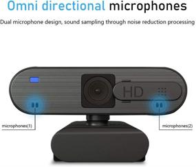 img 2 attached to 📷 Enhanced 2021 Dual Microphone Webcam, 1080p FHD Pro Streaming USB Video Camera, Plug and Play, Privacy Cover, for Windows Mac OS Computer, for Online Classes, Conferences, Gaming (Pro Webcam)
